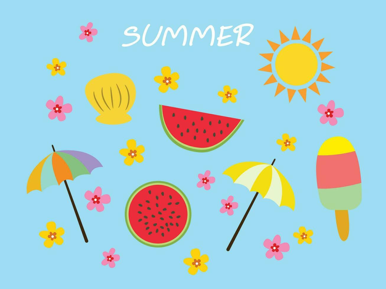 summer element collection vector