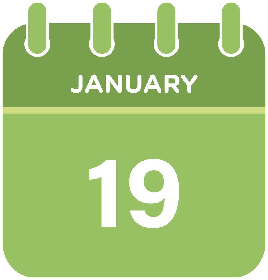 January 19 Calendar Daily Icon, Day, Date, Month 25745138 Vector Art at