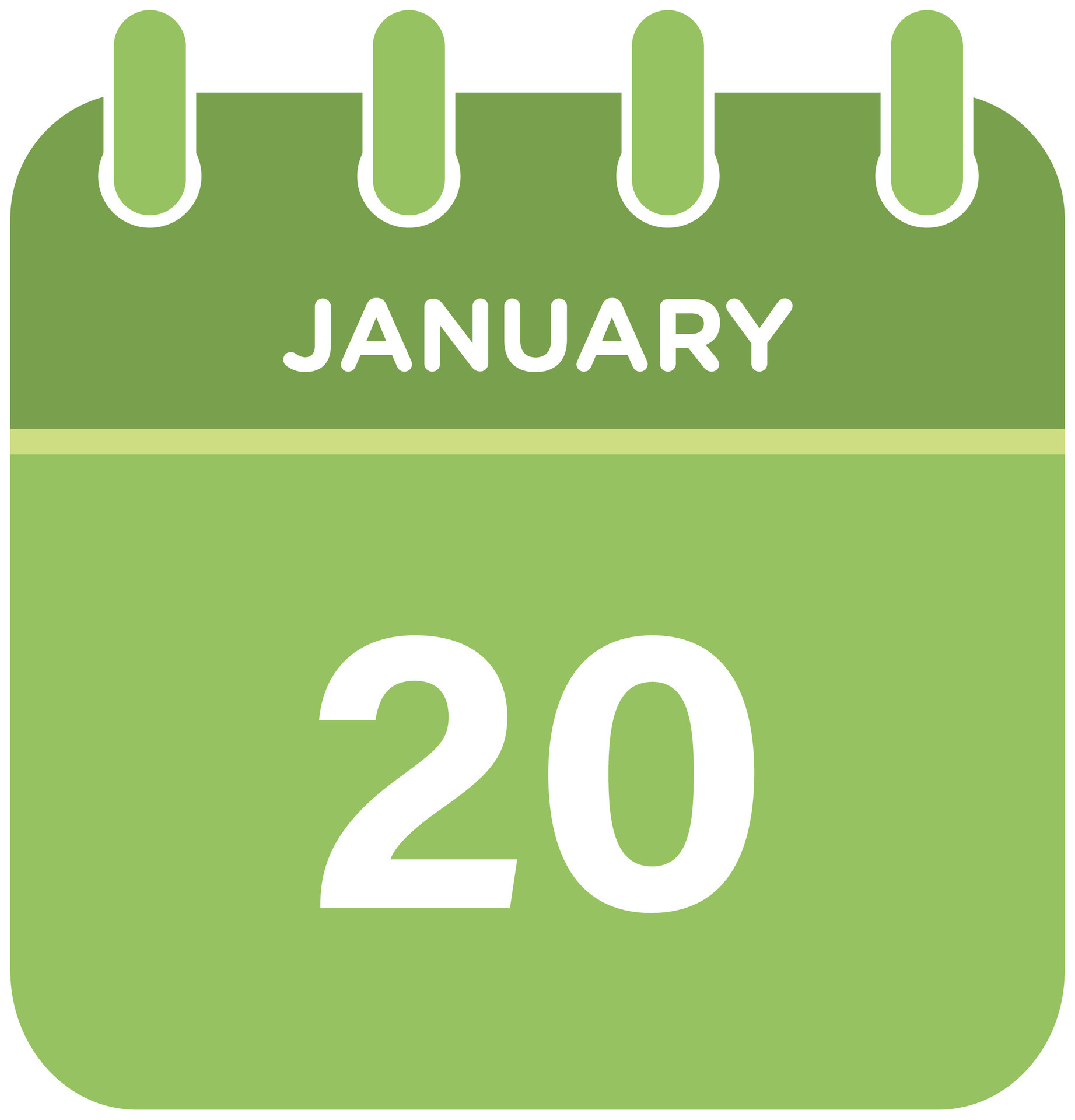 January 20 Calendar Daily Icon, Day, Date, Month 25745142 Vector Art at