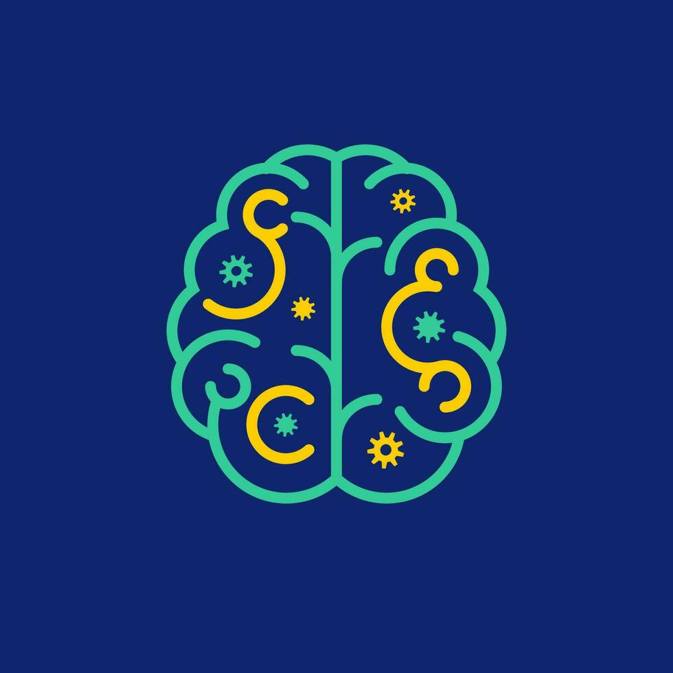 concept of big idea or brainstorming, graphic of brain shape combined with pinball maze vector