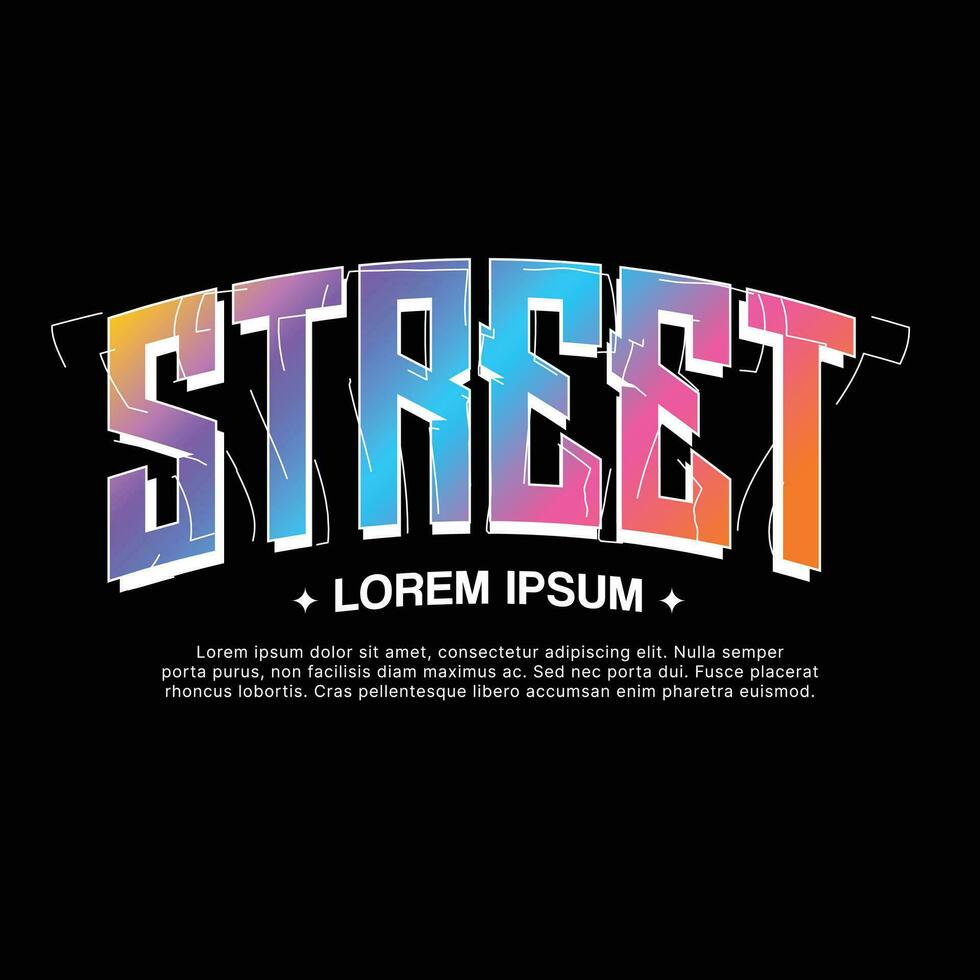 Vector tshirt design street wear style text effect