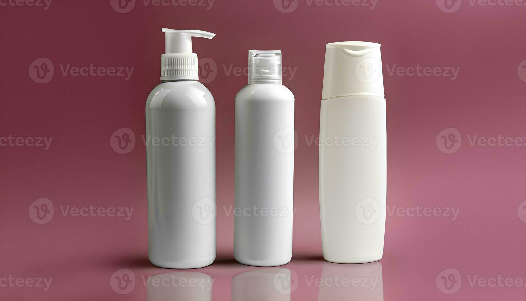 Realistic mock up plastic bottle, plastic container for cream, body lotion, liquid gel, Cosmetic packaging photo