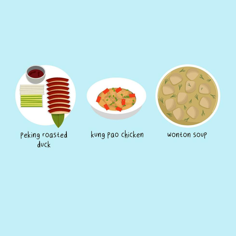 Set Of Chinese Food Illustration vector