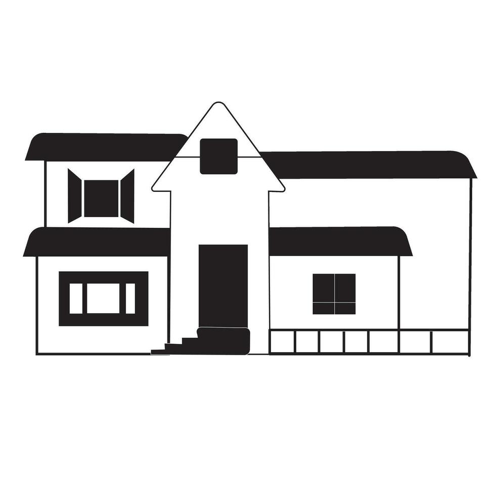luxury house vector design illustration in black and white colors. suitable for logos, icons, concepts, posters, companies, stickers, websites, promotions, properties.