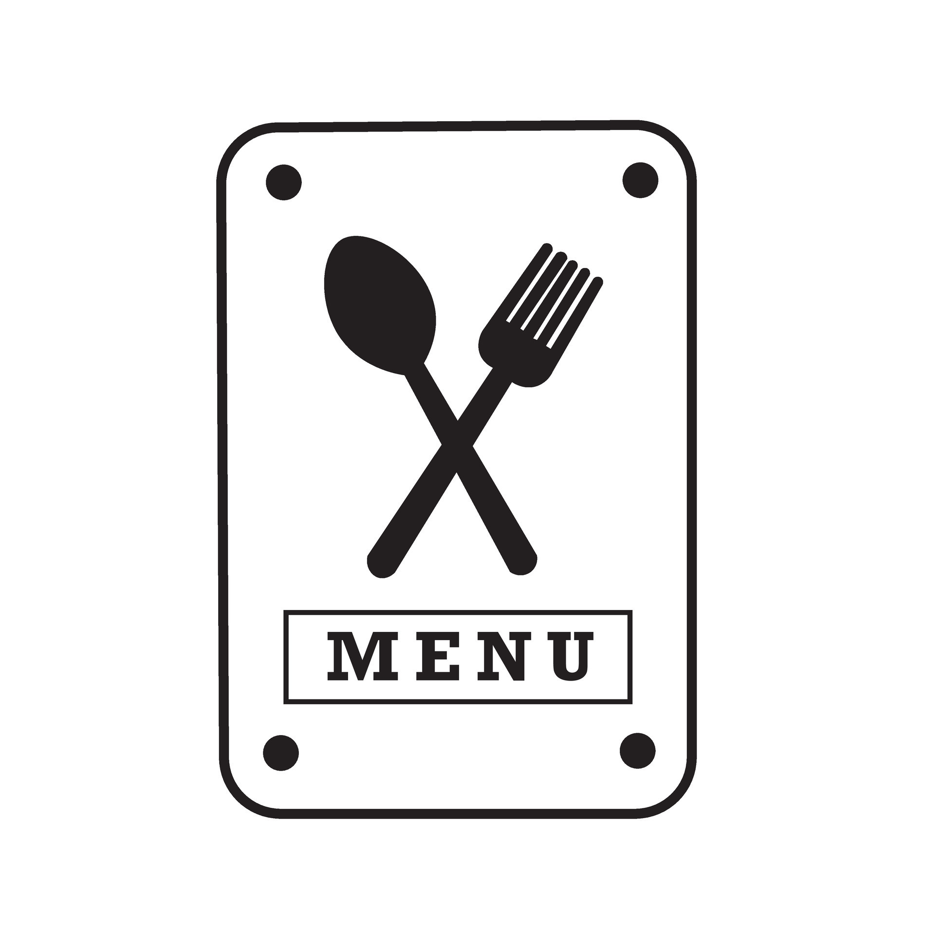 menu logo design vector illustration. fork and spoon, menu board. with