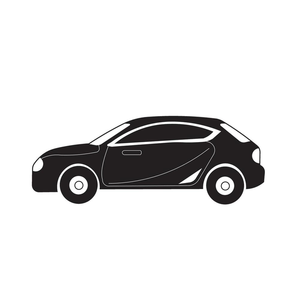 sencillo coche silueta vector ilustración diseño en negro color. adecuado para automotor, logotipos, iconos, sitios web, conceptos, camiseta y pegatina diseños, compañías, carteles, anuncios