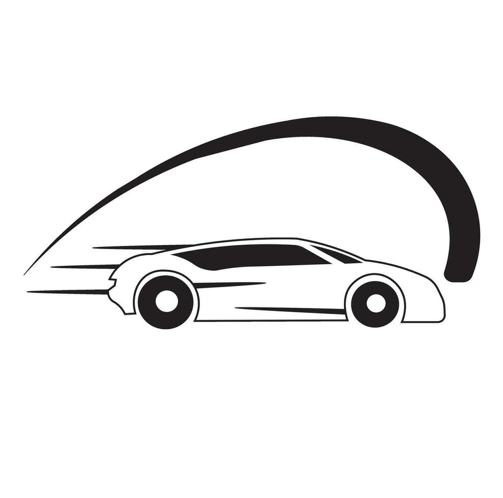 vector illustration of high speed car silhouette design and speedometer. suitable for community, logo, automotive, icon, t-shirt design, website, sticker, concept, poster, promotion.