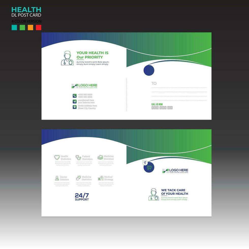 Postcard Design for any best use vector