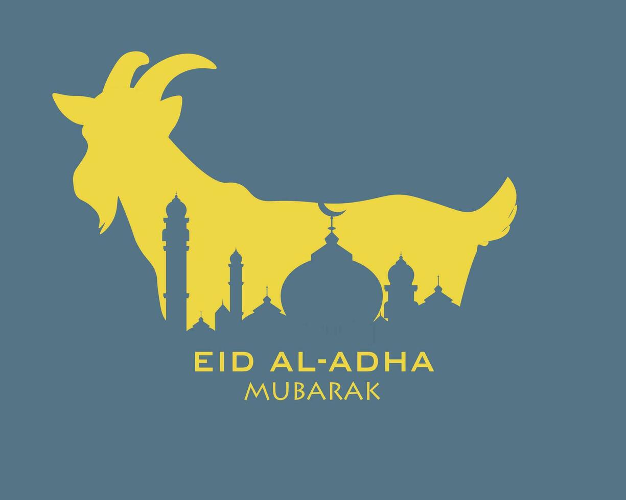 Eid Al-Adha Mubarak Vector Illustration Background Silhouette.