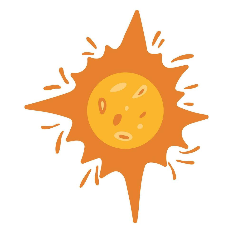 Vector illustration, cartoon sun. Isolated on a white background