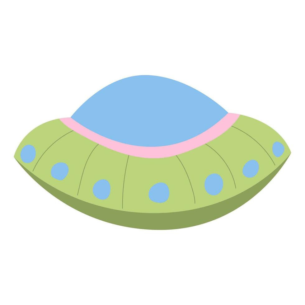 Flying saucer, UFO.. Vector illustration on a white background.