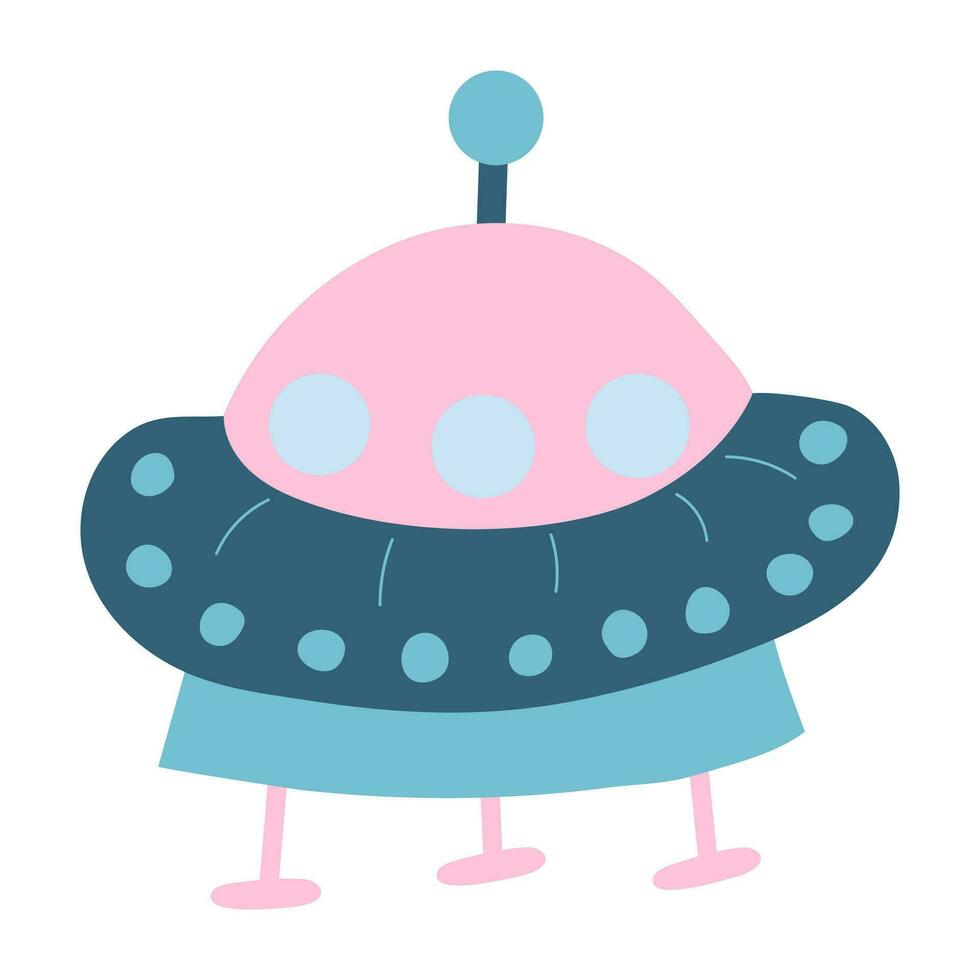 Flying saucer, UFO.. Vector illustration on a white background.