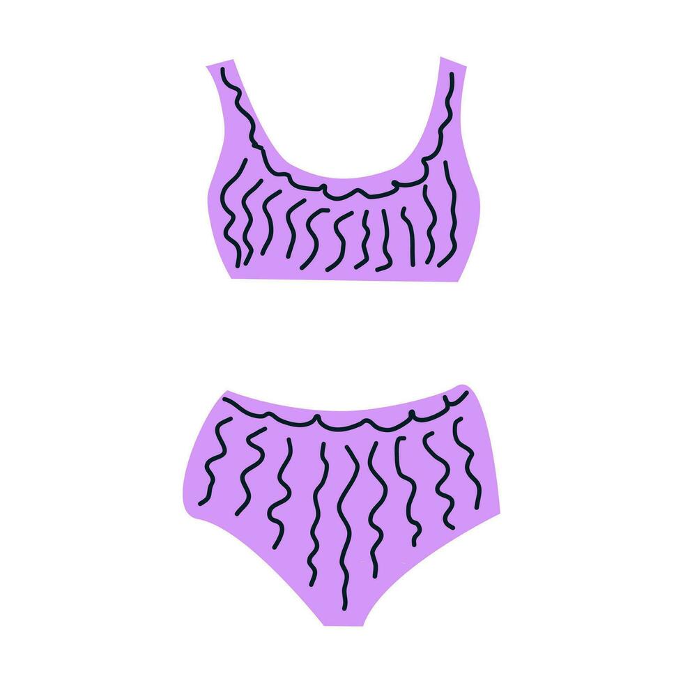 Collection of romantic underwear panties and bras. vector