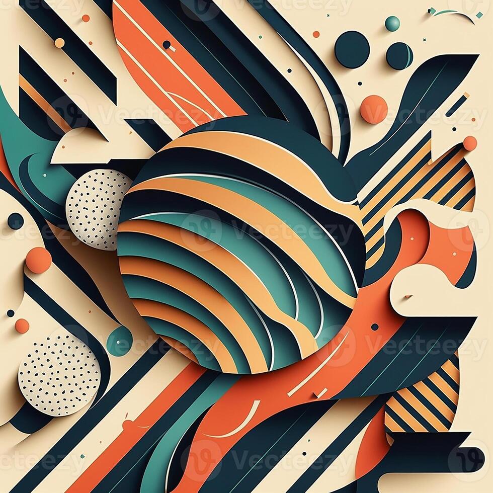 Abstract line pattern illustration graphic use for template background. . photo