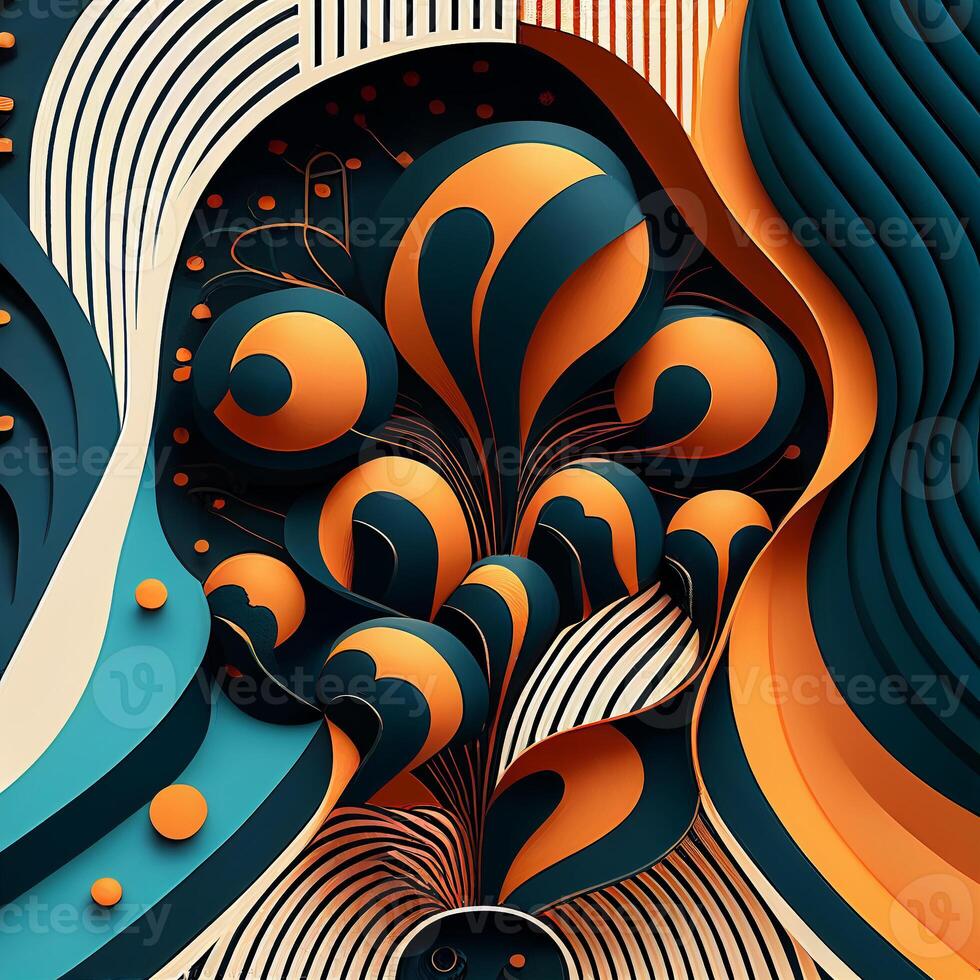 Abstract line pattern illustration graphic use for template background. . photo