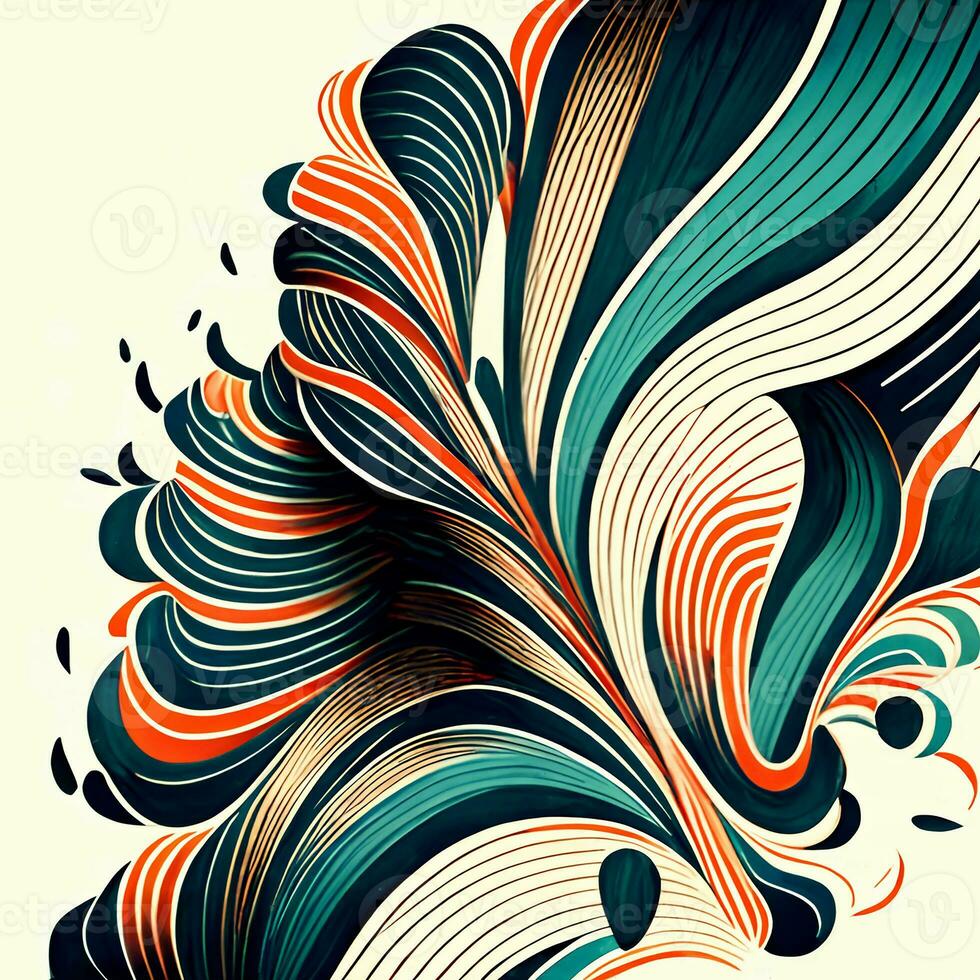 Abstract line pattern illustration graphic use for template background. AI Generated. photo