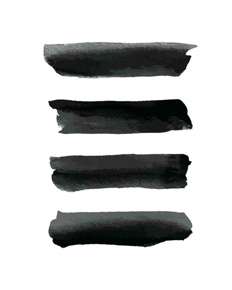 Brush strokes. Vector paintbrush set. Grunge design elements. Grunge painted objects. Vector.