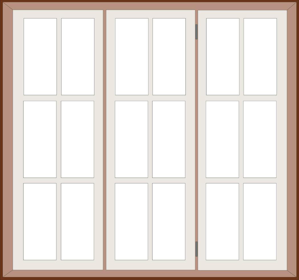 colonial pattern grid window with transparent glass vector