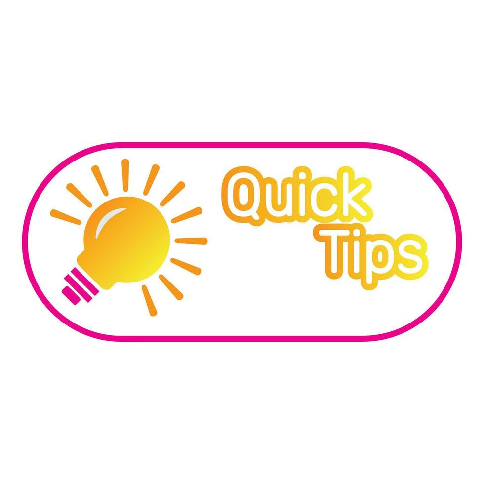 Quick tips light lamp bulb on white background advice and idea for business and advertising illustration premium design vector eps10