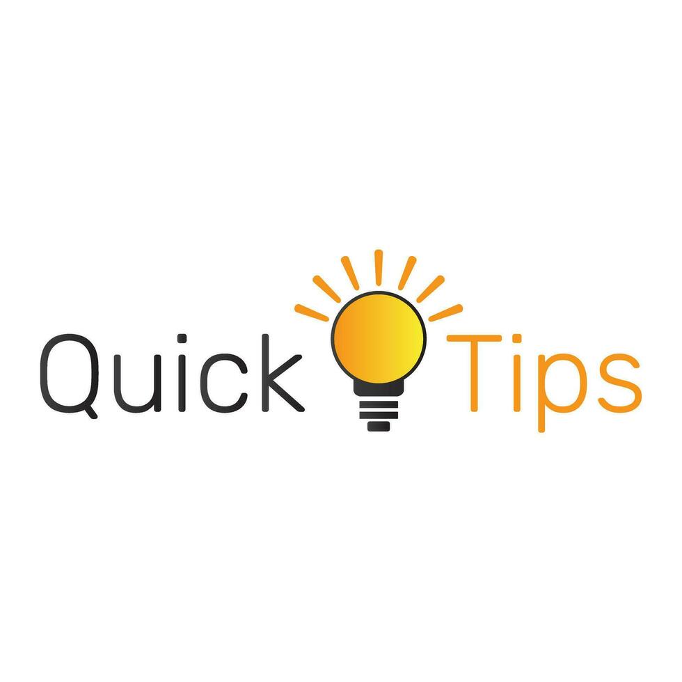 Quick tips light lamp bulb on white background advice and idea for business and advertising illustration premium design vector eps10