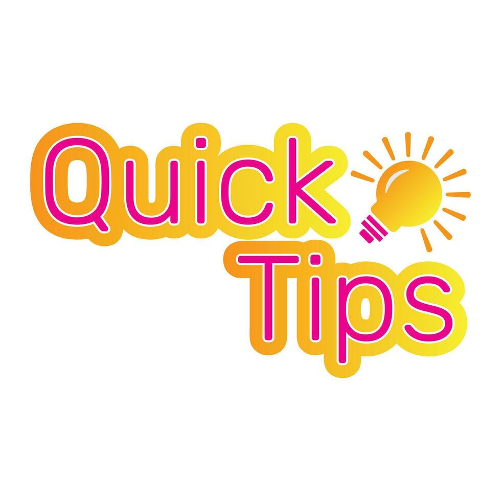 Quick tips light lamp bulb on white background advice and idea for business and advertising illustration premium design vector eps10