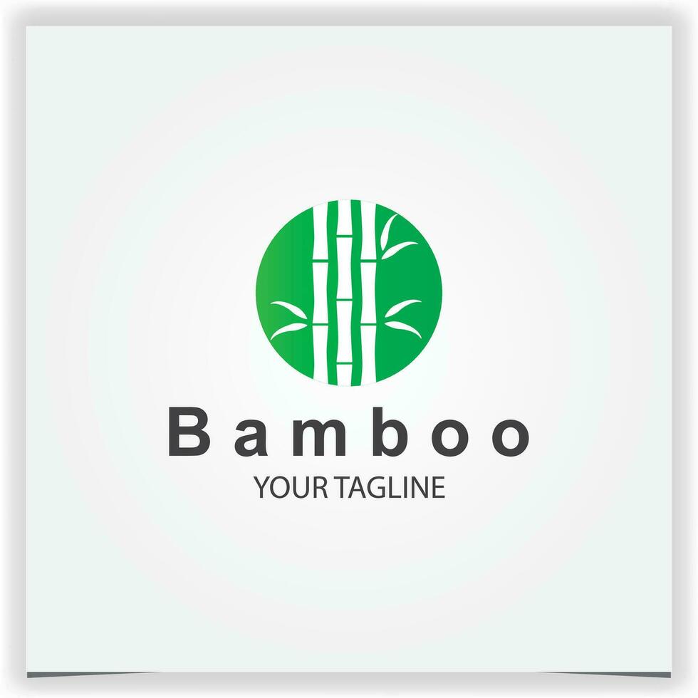 Circle green bamboo logo premium elegant template vector eps 10