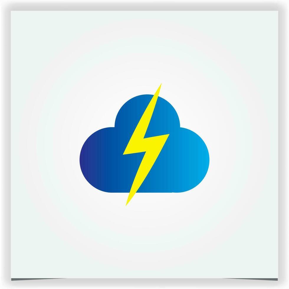 Cloud and lightning thunder electric power logo premium elegant template vector eps 10