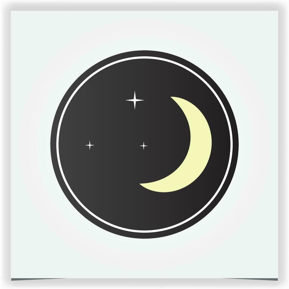 Moon and star icon isolated on white background night icon illustration premium design vector eps10