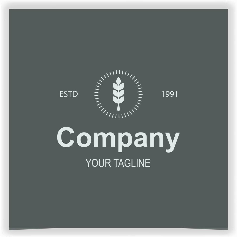 Agriculture grain wheat logo design template premium elegant template vector eps 10