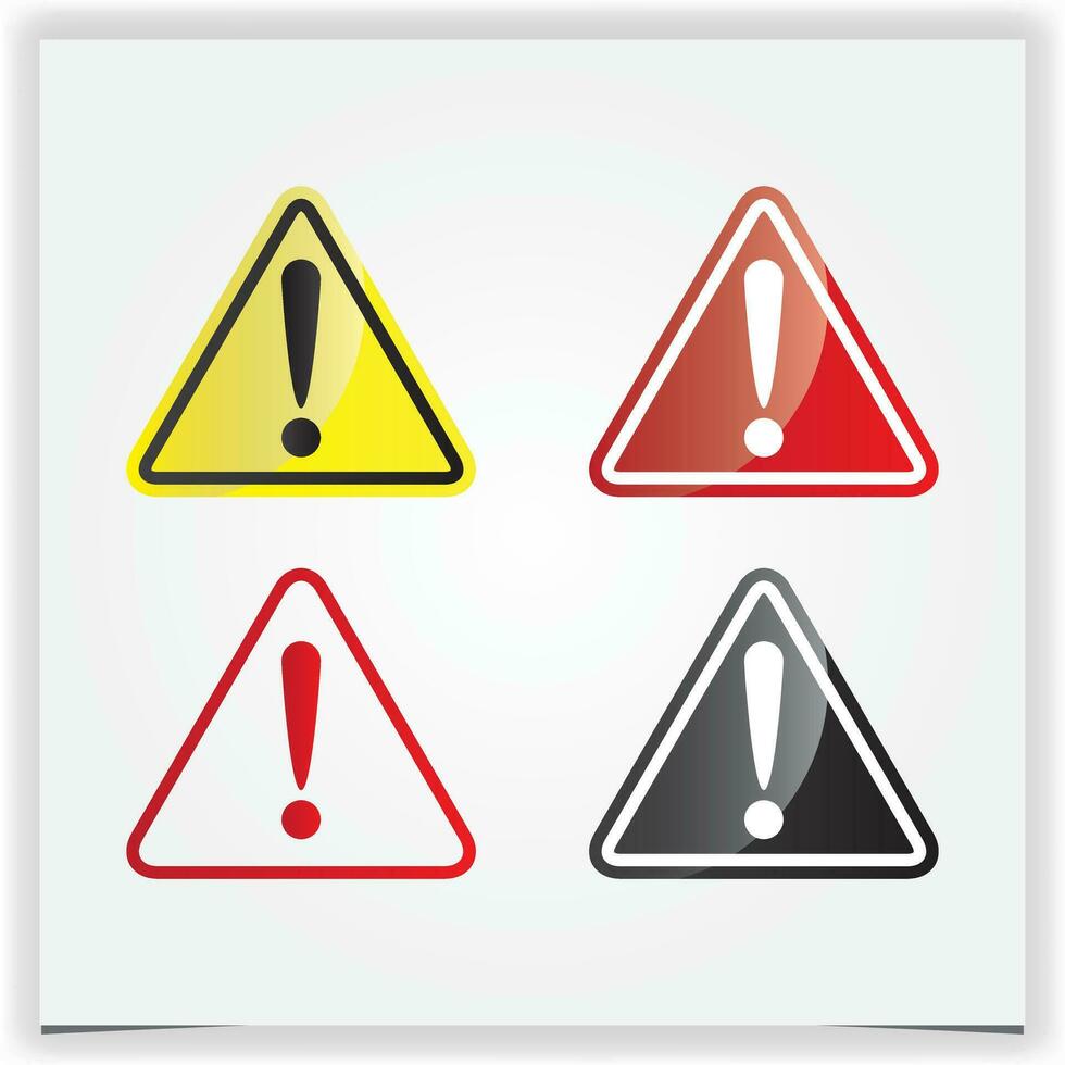 Set of warning sign vector design premium