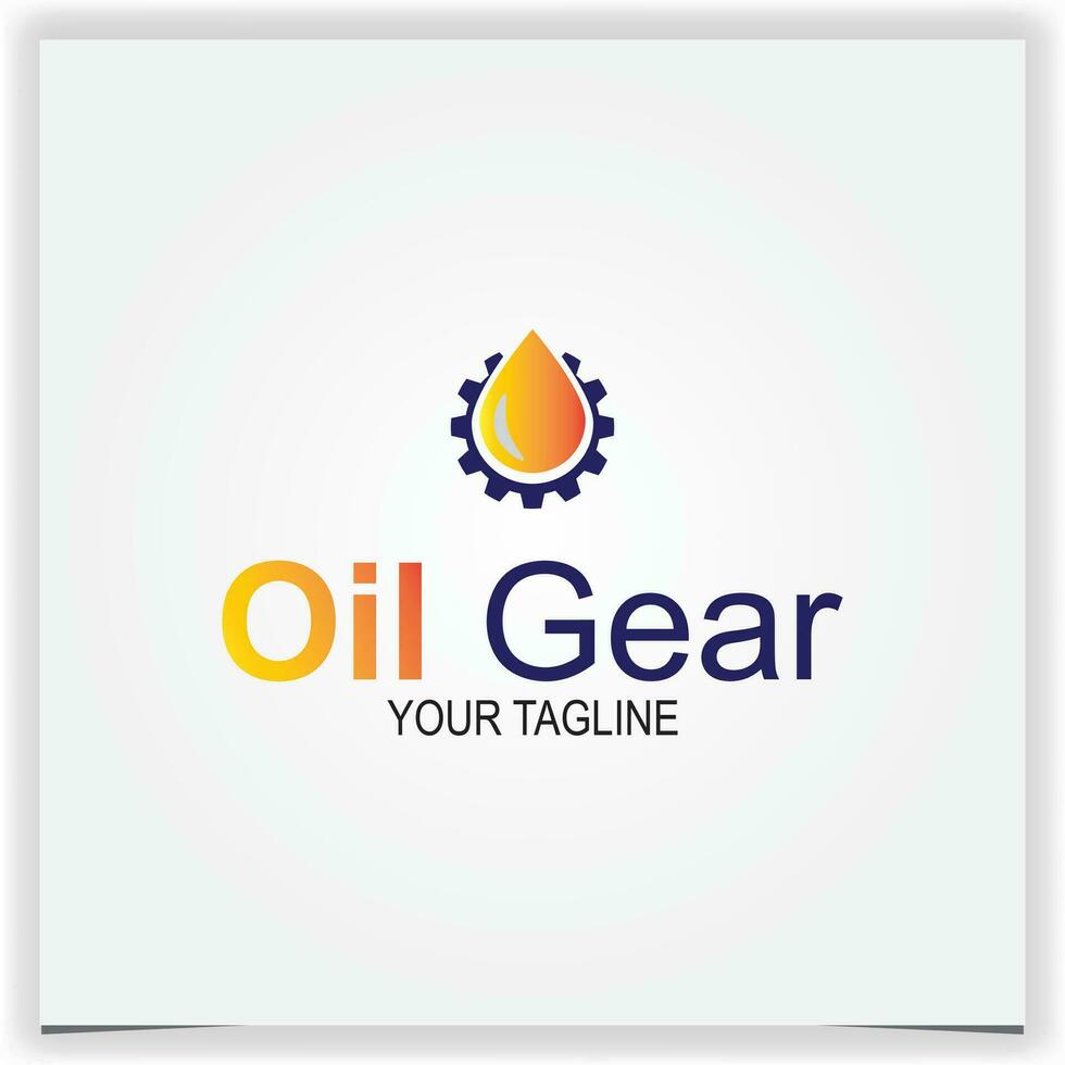 Vector motor oil logo drop lubricant and gear logo premium elegant template vector eps 10
