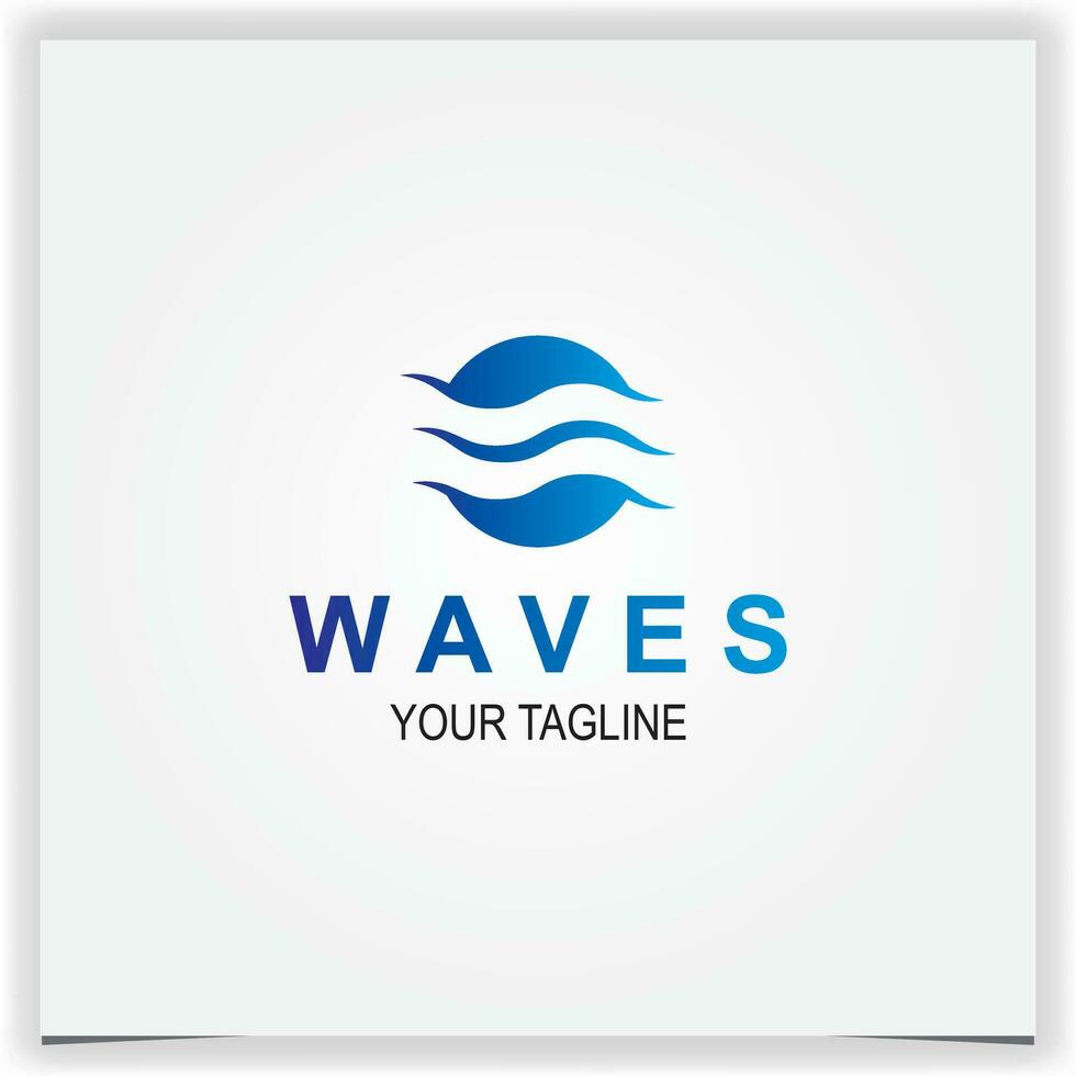 Water wave logo icon design vector illustration abstract blue waves graphic element logo premium elegant template vector eps 10