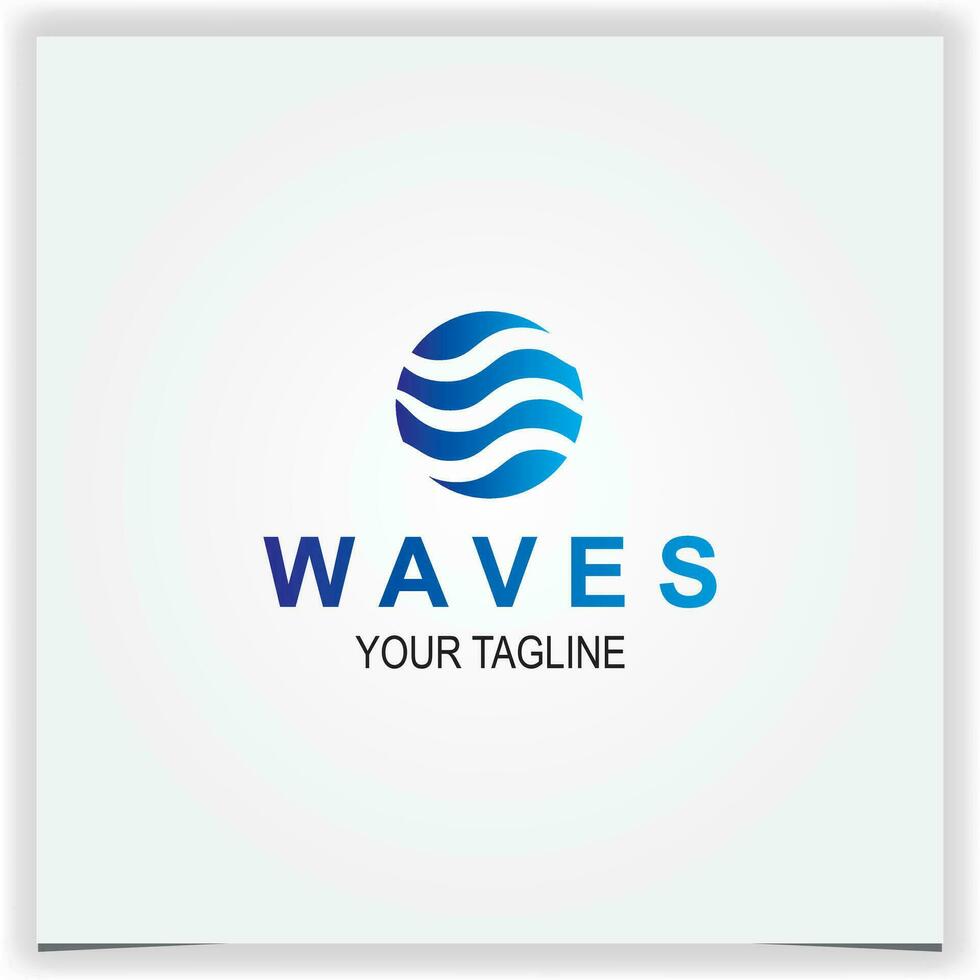 Water wave logo icon design vector illustration abstract blue waves graphic element logo premium elegant template vector eps 10