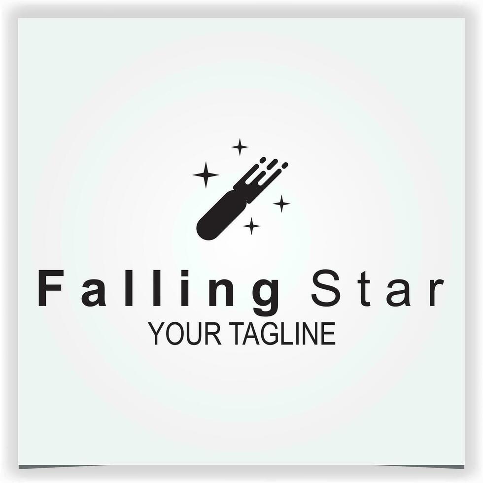 simple falling star logo premium elegant template vector eps 10