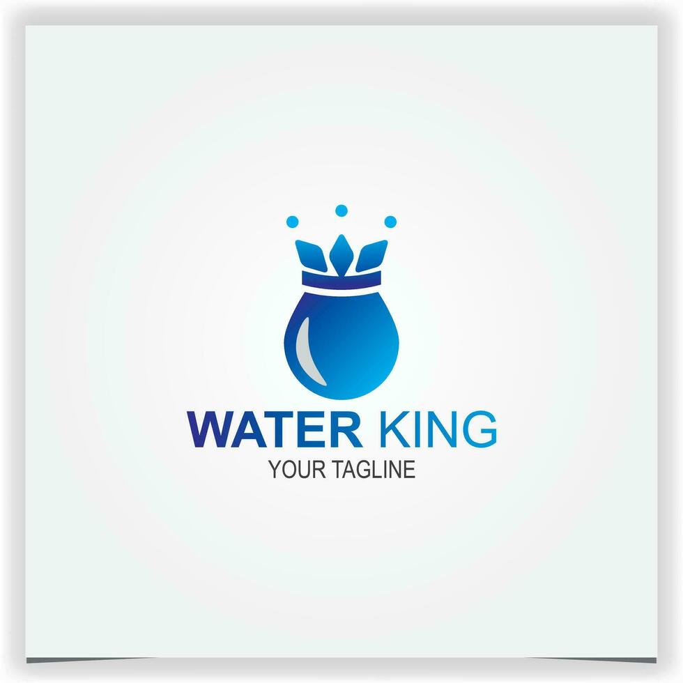 king blue water logo premium elegant template vector eps 10