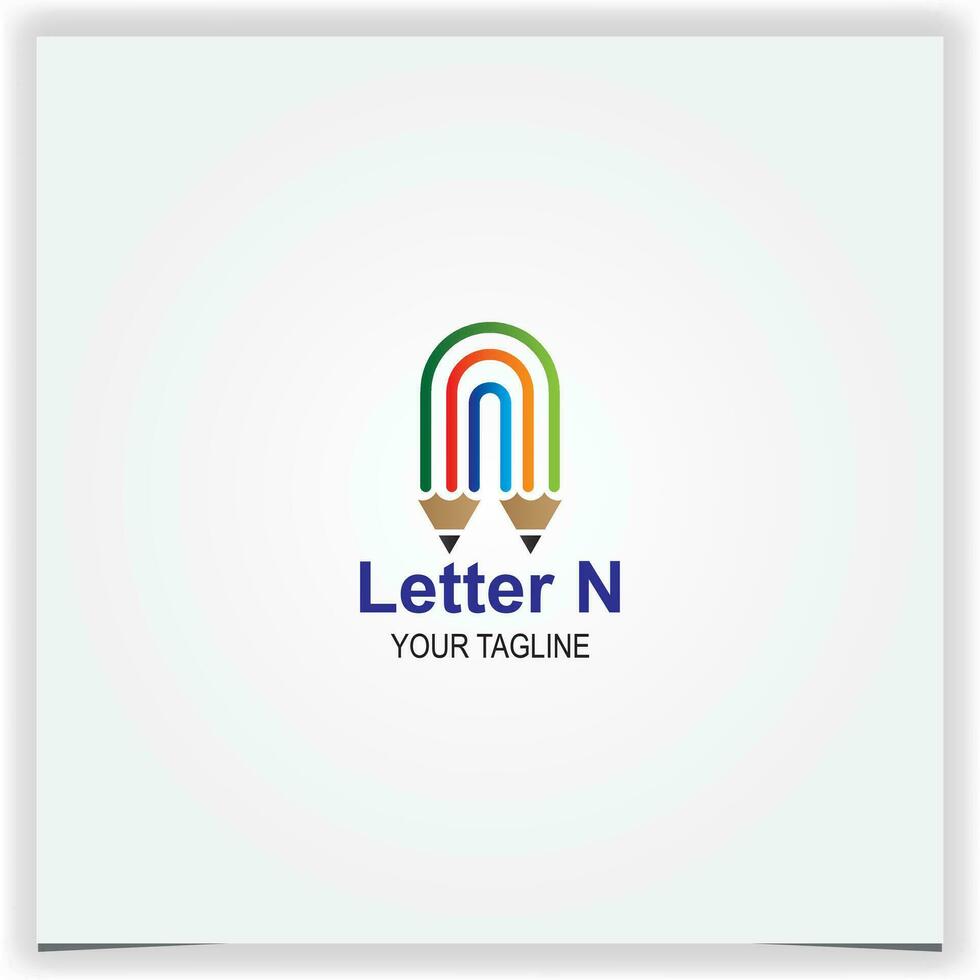 letter a n pencil logo creative premium elegant template vector eps 10