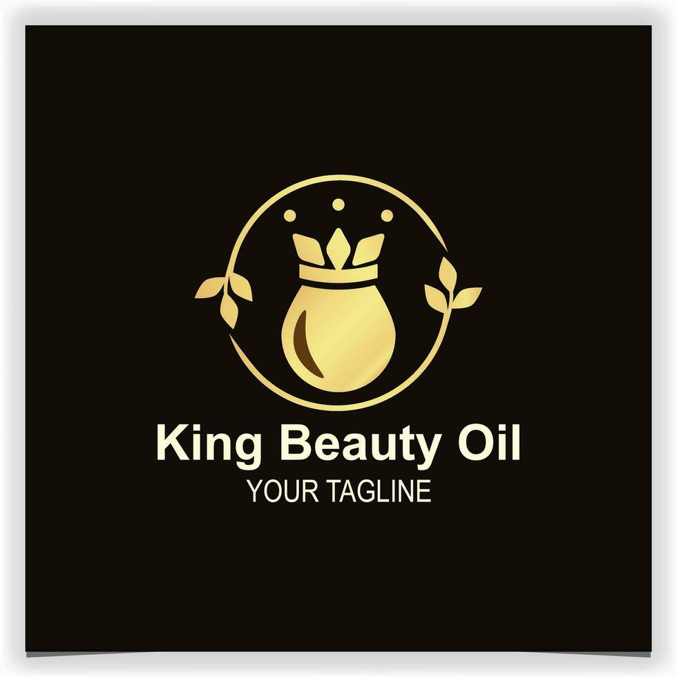 luxury gold queen beauty oil logo premium elegant template vector eps 10