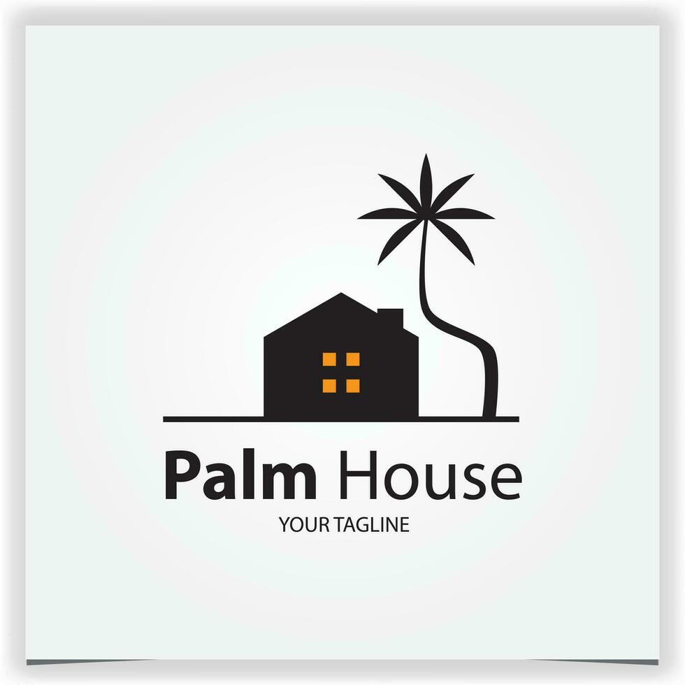 silhouette of palm house logo premium elegant template vector eps 10