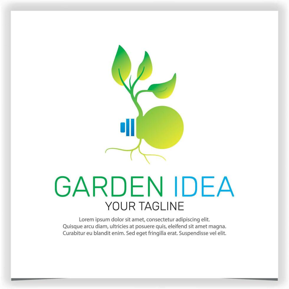 Hexagon Light Bulb Lamp with Leaf for Creative Garden Plant Farm Innovation Idea Logo design creative premium elegant template vector eps 10