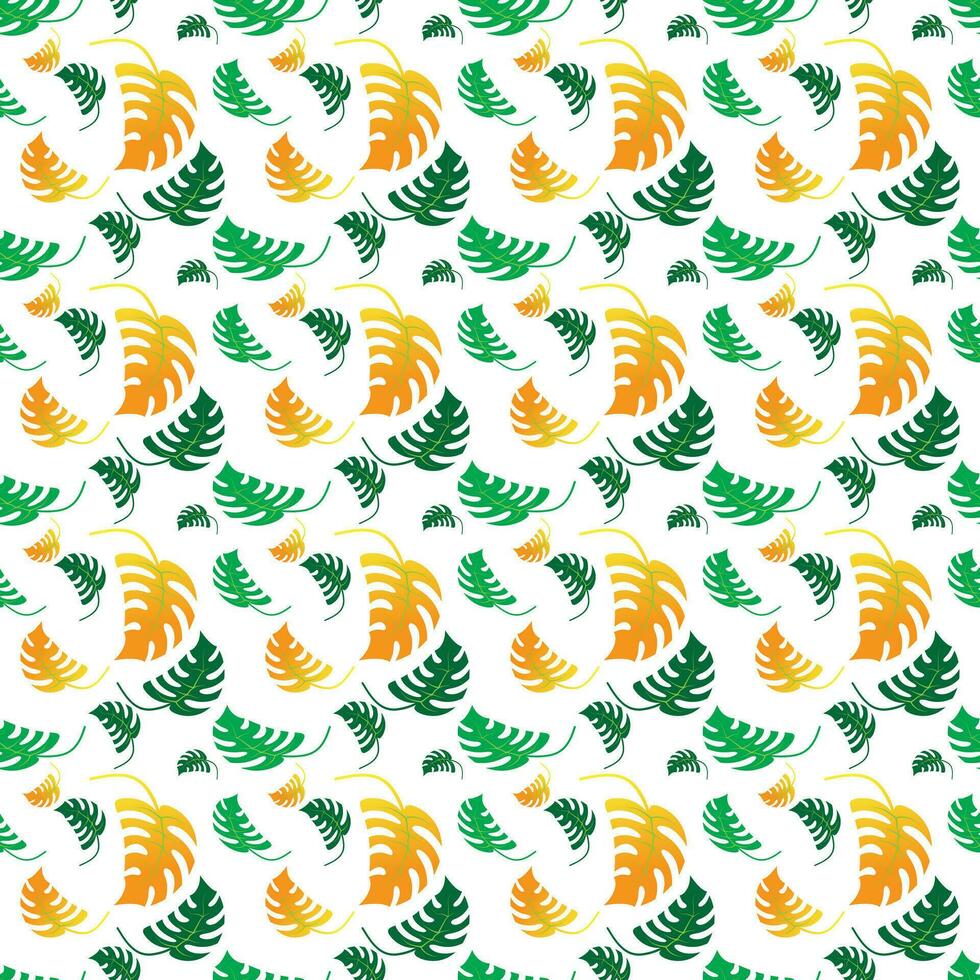 monstera leaves floral seamless pettern background design vector