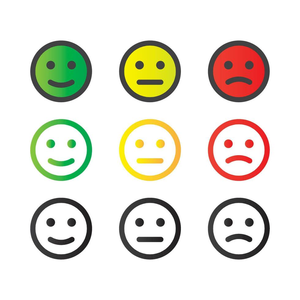 Vector rating emotion faces sad happy mood icons emoji icons satisfaction level feedback illustration premium design vector eps10