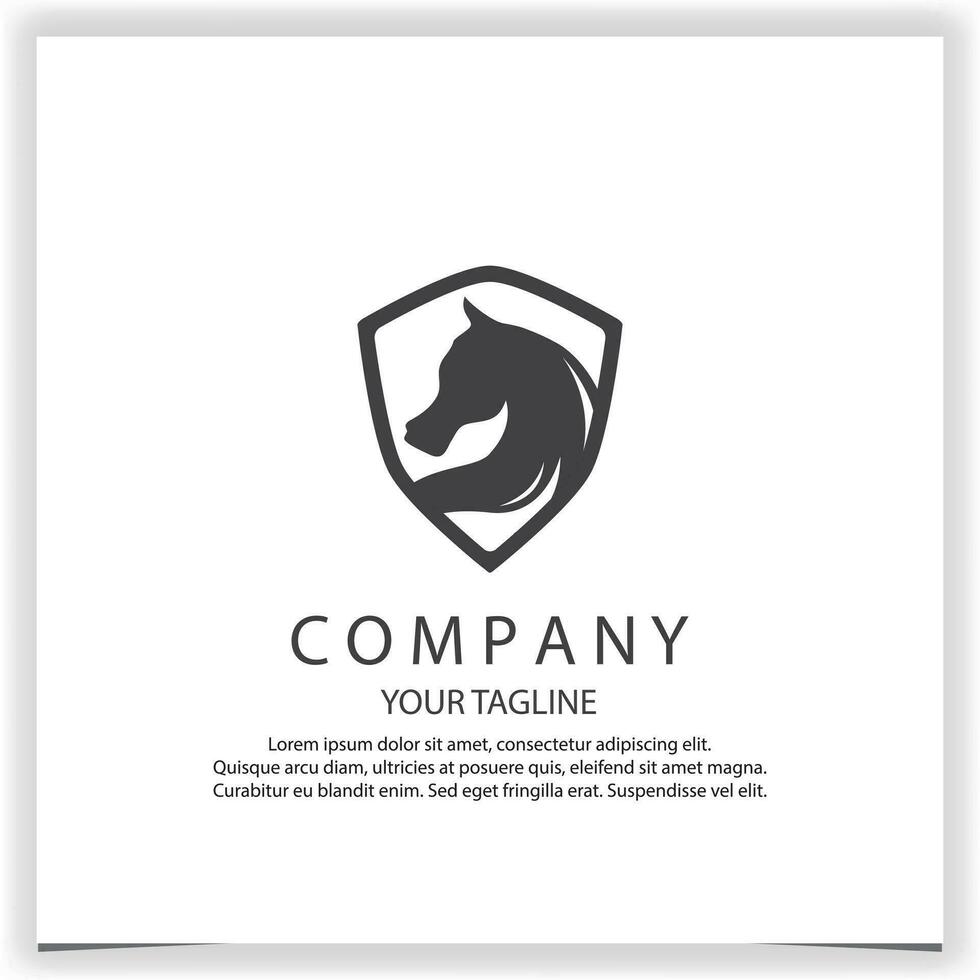 proteger y caballo cabeza logo creativo prima elegante modelo vector eps 10