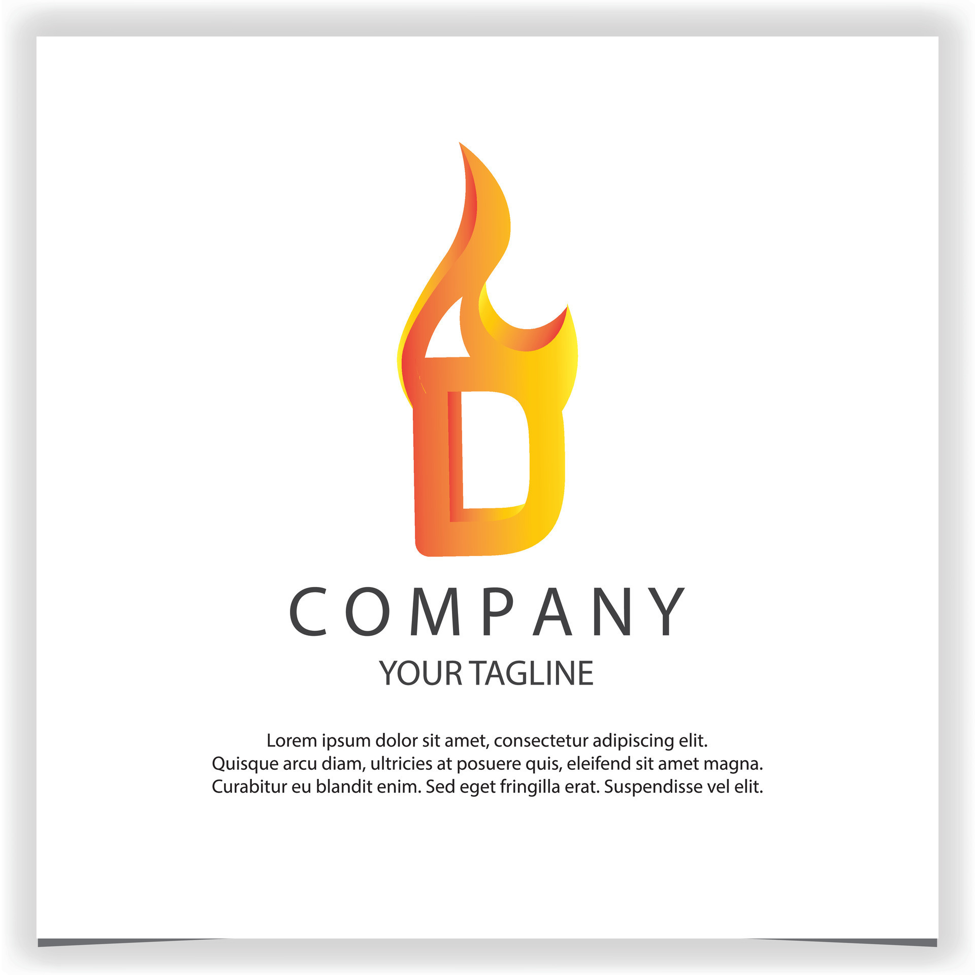 letter d and fire logo creative premium elegant template vector eps 10 ...