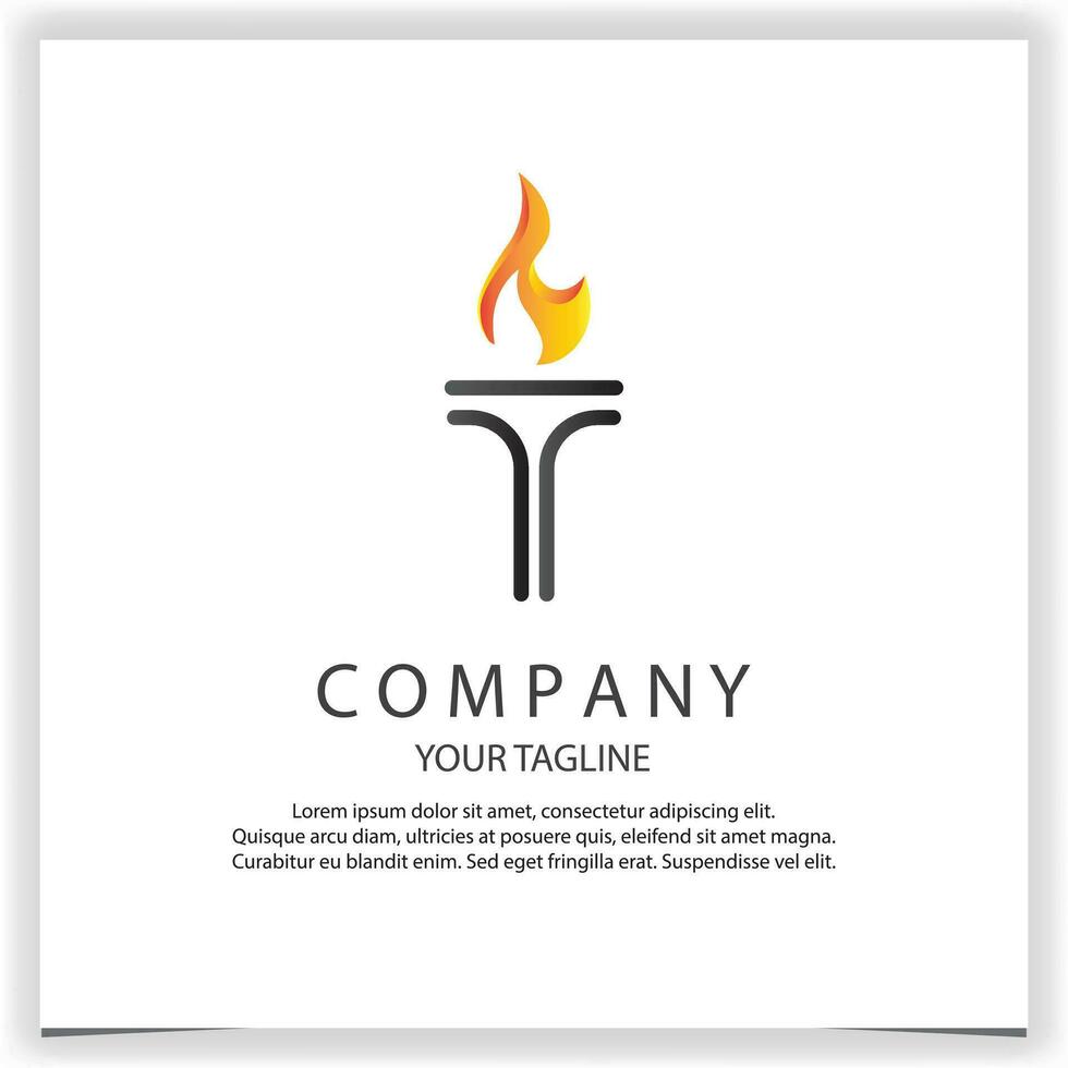 torch logo creative premium elegant template vector eps 10