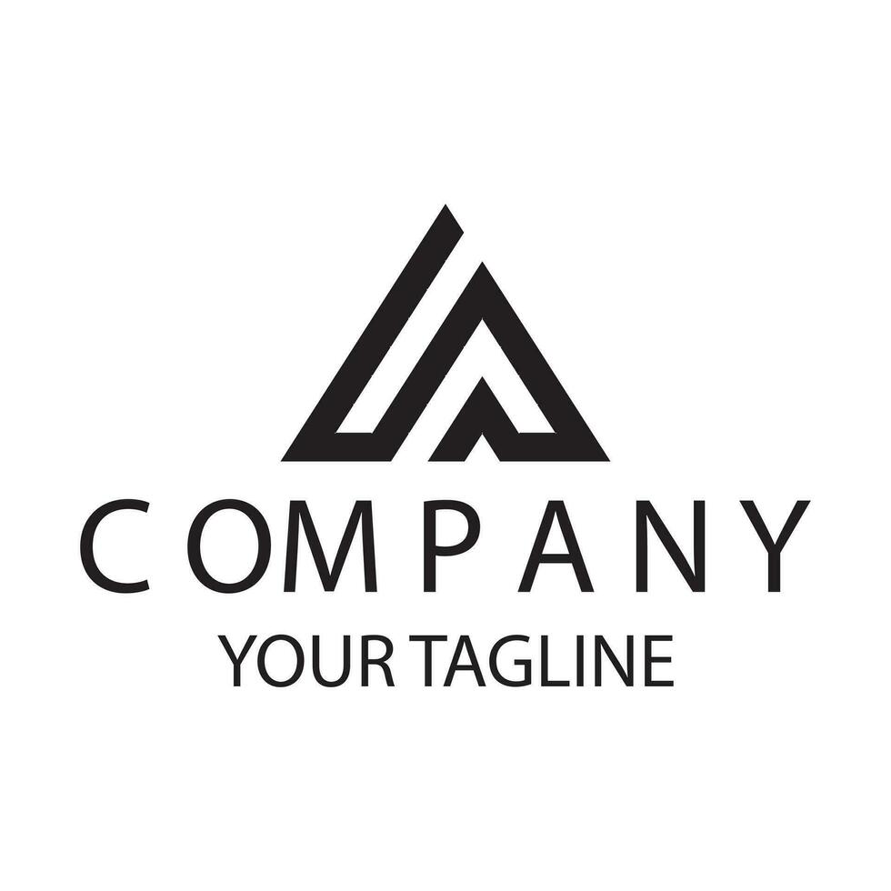 ua initial triangle logo design premium elegant template vector eps 10