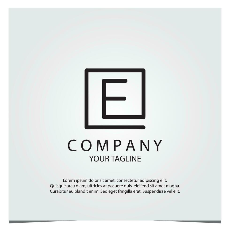 Black square e f logo premium elegant template vector eps 10