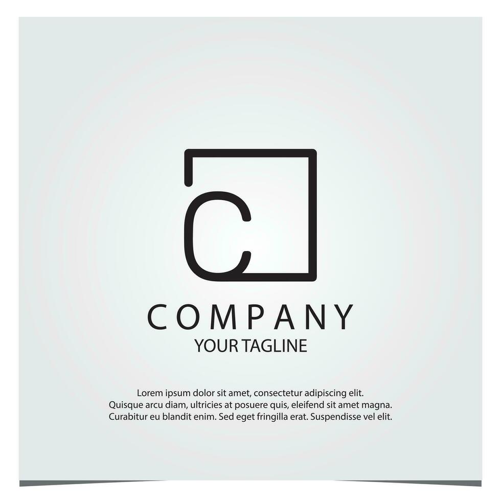 Black square c logo premium elegant template vector eps 10