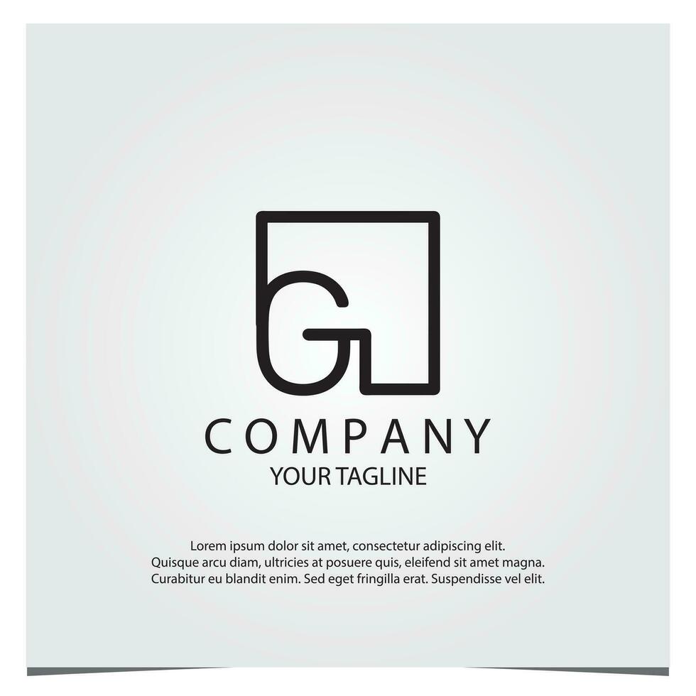 Black square g logo premium elegant template vector eps 10