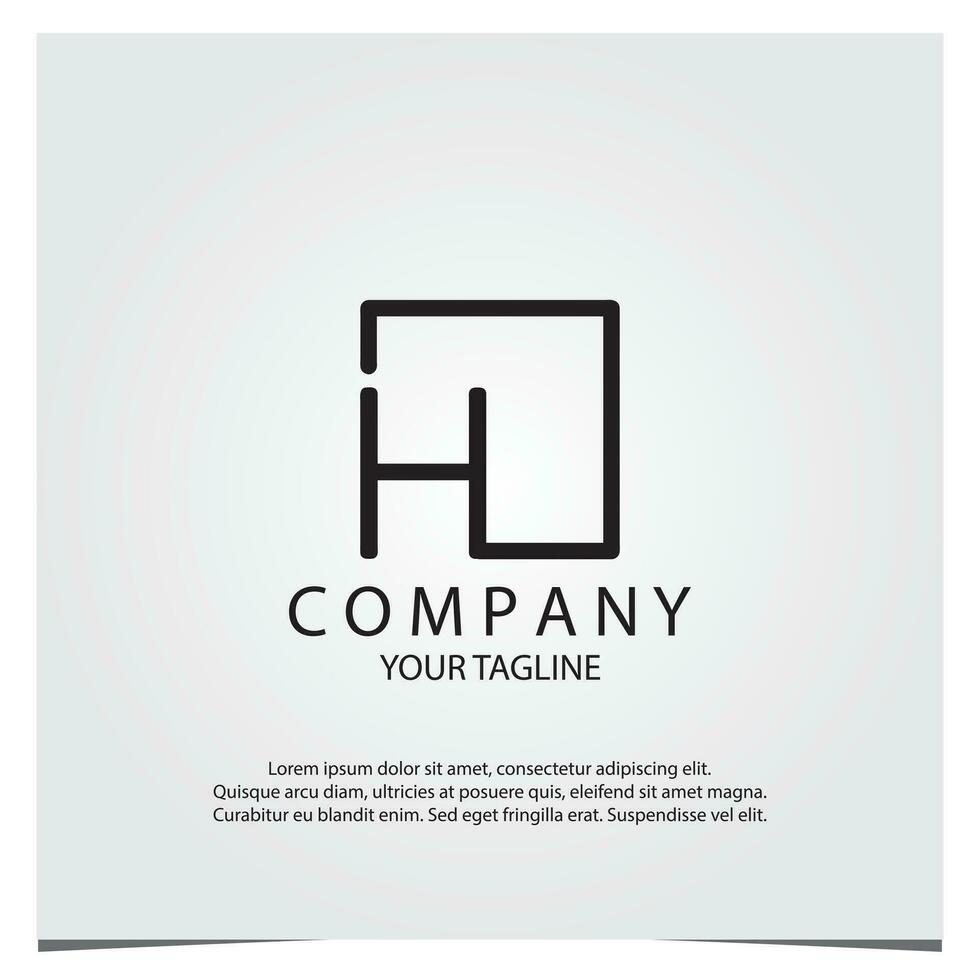 Black square h logo premium elegant template vector eps 10