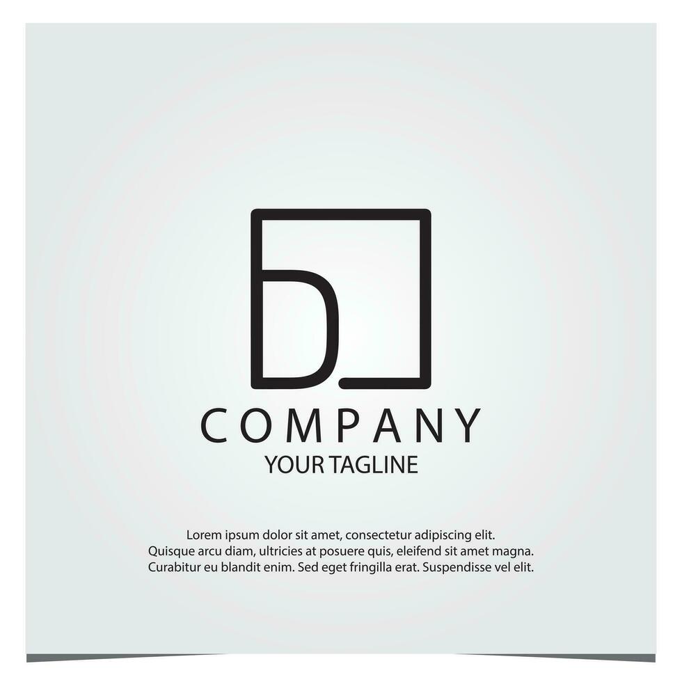 Black square d logo premium elegant template vector eps 10